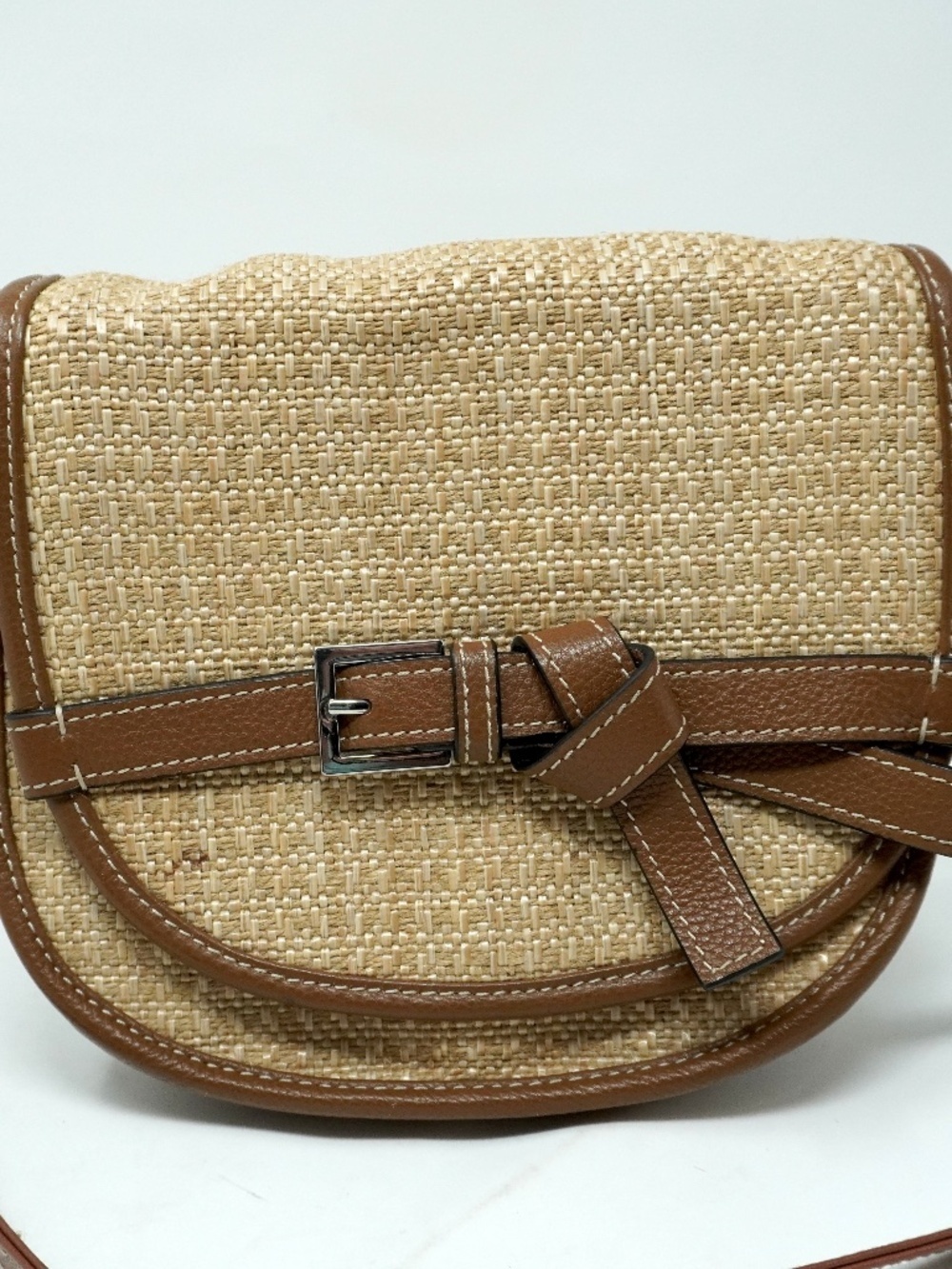 J.Jill Addison Saddlebag featuring a woven jute body
